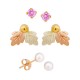 Birthstone /Genuine Pearl/Gold Jackets Trio Earrings - by Mt Rushmore